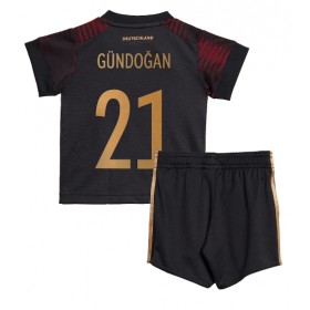 Tyskland Ilkay Gundogan #21 Borta Kläder Barn VM 2022 Kortärmad (+ Korta byxor)